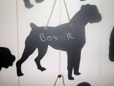 Boxer Dog Shaped Black Chalkboard Unique handmade gift
