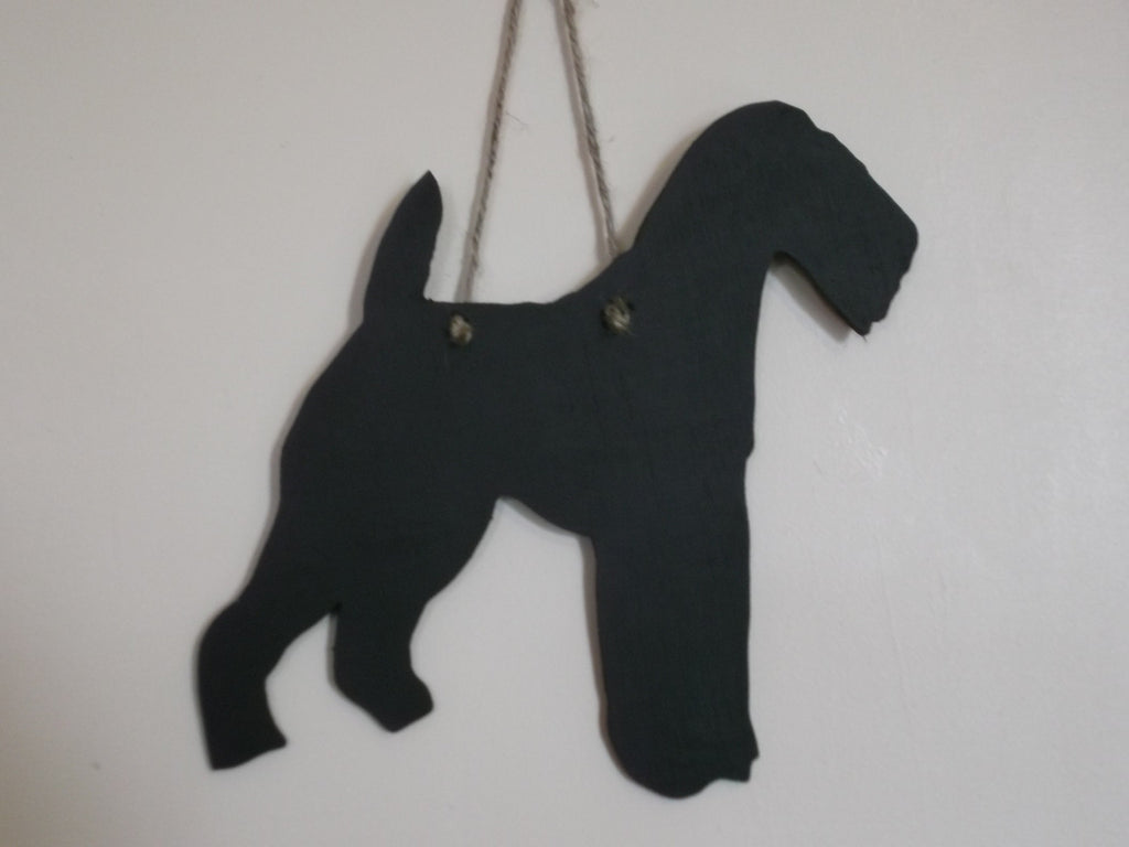 Airedale Dog Shaped Blackboard Chalk board Unique handmade memo board pet supplies - Tilly Bees