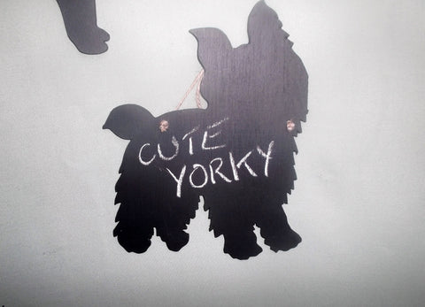 Yorkshire Terrier Cute Dog Shaped Black Chalkboard Christmas Birthday gift present pet supplies