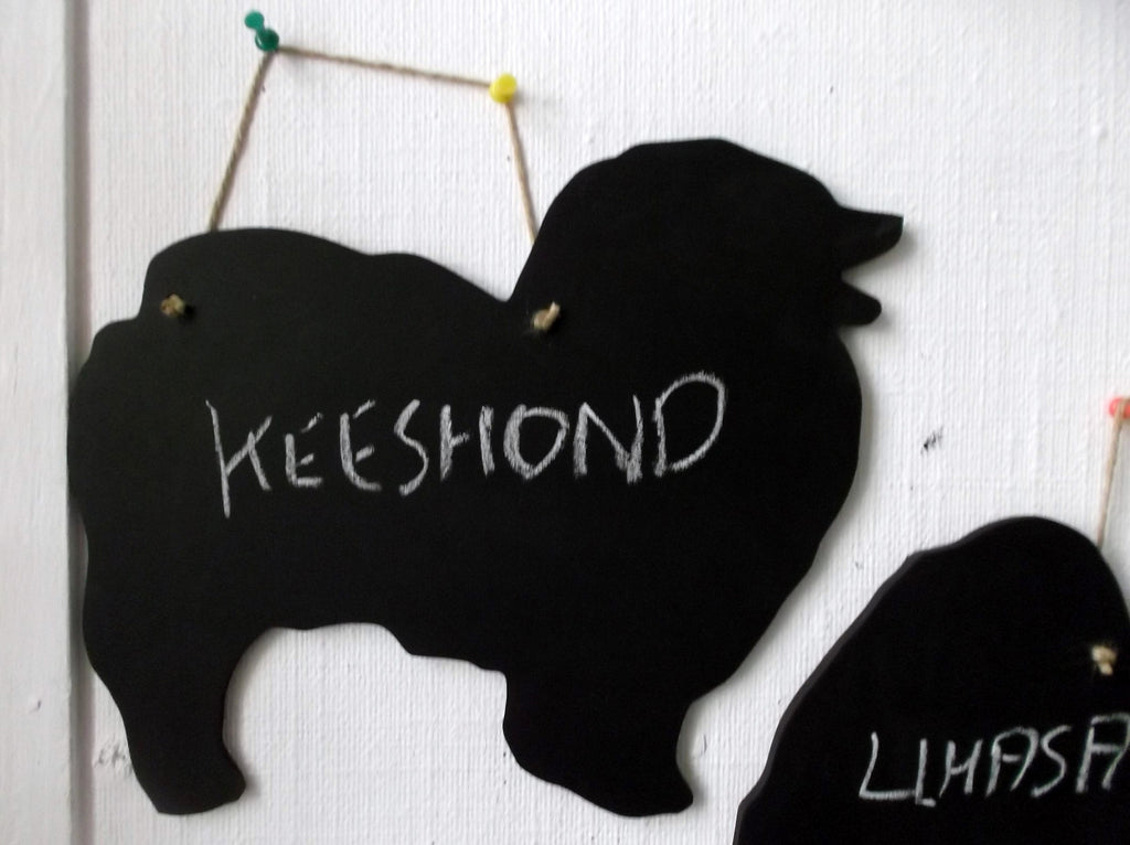 Keeshund Dog Shaped Black Chalkboard Christmas Birthday gift present pet supplies - Tilly Bees