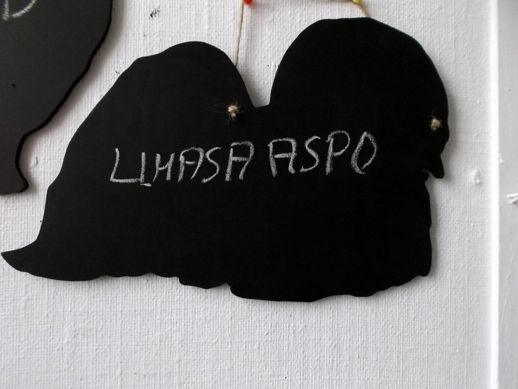 Lhasa Aspo Dog Shaped Black Chalkboard Christmas Birthday gift present pet supplies - Tilly Bees