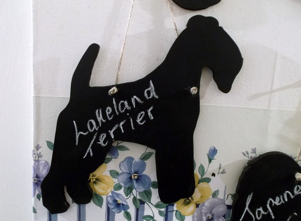 Lakeland Terrier Dog Shaped Black Chalkboard Christmas Birthday gift present pet supplies - Tilly Bees