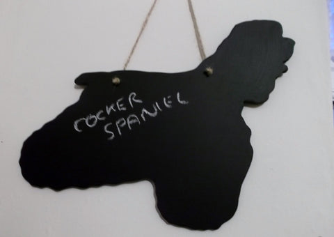 Cocker Spaniel Dog Shaped Black Chalkboard a gift for Christmas
