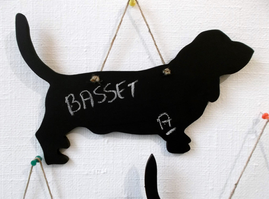 Basset Hound (a) Dog Shaped Black Chalkboard pup puppy - Tilly Bees