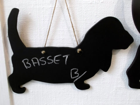 Basset Hound (b) Dog Shaped Black Chalkboard pet pup puppy