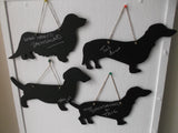 Dachshund Long Haired Dog Shaped Black Chalkboard Christmas Gift Birthday Present - Tilly Bees