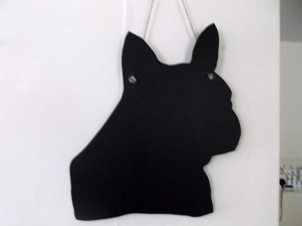 French Bulldog head Dog Shaped Black Chalkboard Christmas Birthday gift present pet supplies - Tilly Bees