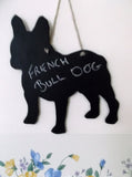French Bulldog Dog Shaped Black Chalkboard Christmas Birthday gift present pet supplies dog grooming salon - Tilly Bees