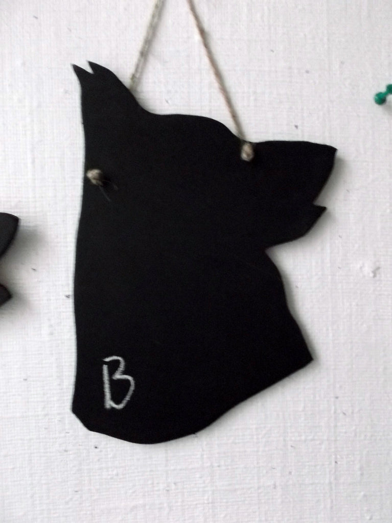 German Shepherd Dog Head (B) Shaped Black Chalkboard gift present pet supplies Alsation - Tilly Bees