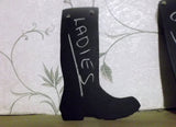 Welly Wellington chalkboard man gent boot farm farming unique message signs Toilet door loo sign - Tilly Bees