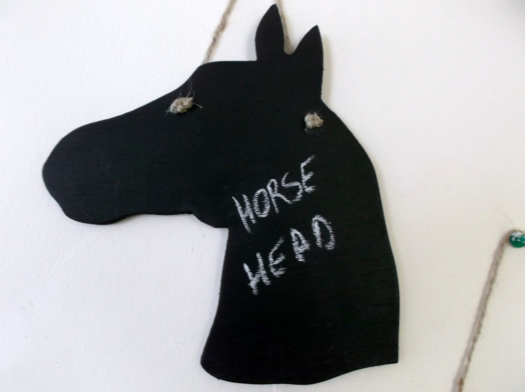 Horse Head (a) Shaped Chalk Board pony equestrain supplies tack room stable door signs - Tilly Bees