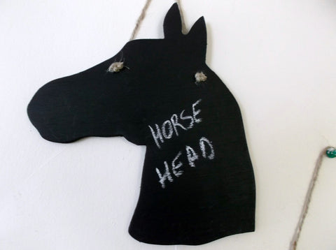 Horse Head (a) Shaped Chalk Board pony equestrain supplies tack room stable door signs