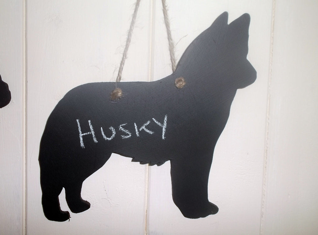 Husky Dog Shaped Black Chalkboard Christmas Birthday gift present pet supplies - Tilly Bees