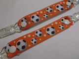 Red ribbon football ribbon MITTEN CLIPS gloves or taggies 22mm grosgrain ribbon - Tilly Bees