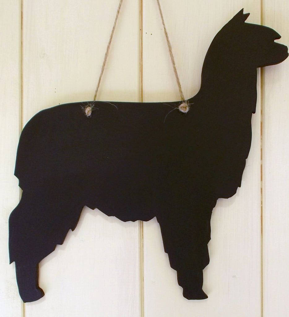 SURI Alpaca shaped chalk board wool sign notice board shed sign - Tilly Bees