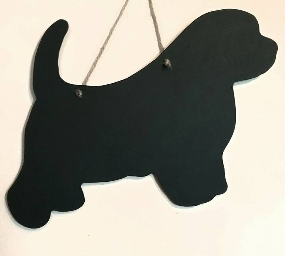 Norfolk Terrier Dog Shaped Chalkboard Blackboard kennel sign club board pet puppy name - Tilly Bees