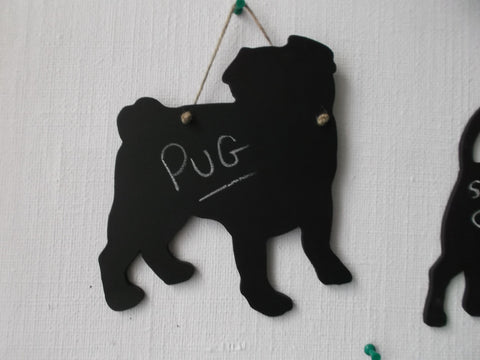 Pug Dog Shaped Black Chalkboard Christmas Birthday gift present pet supplies