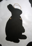 RABBIT Bunny crouched shaped chalk board blackboard wildlife garden kitchen memo message - Tilly Bees