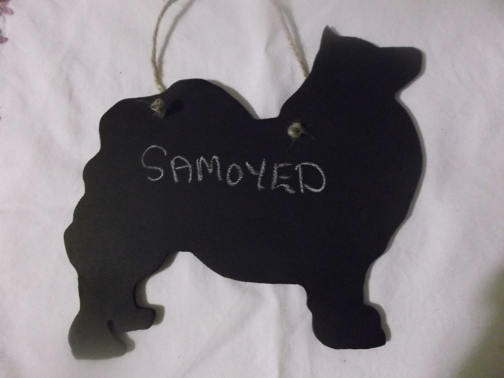 Samoyed Dog Shaped Black Chalkboard Christmas Birthday gift present pet supplies - Tilly Bees