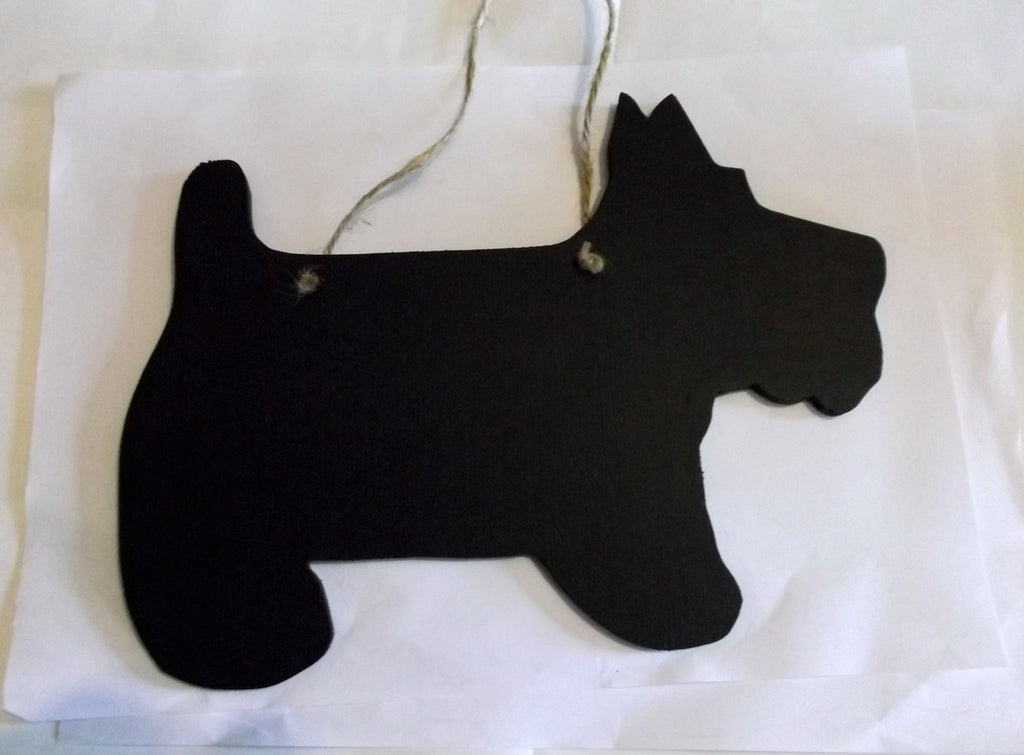 Scottie Dog Shaped Black Chalkboard Christmas Birthday gift present pet supplies - Tilly Bees