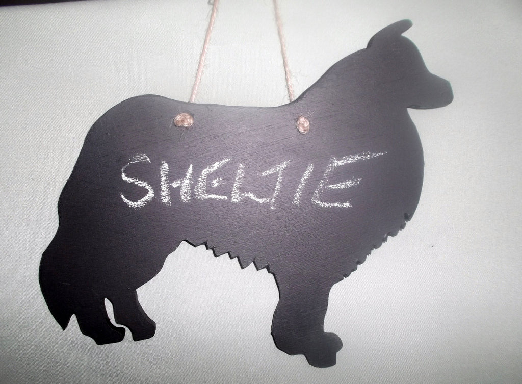 Sheltie Dog Shaped Black Chalkboard Christmas Birthday gift present pet supplies - Tilly Bees