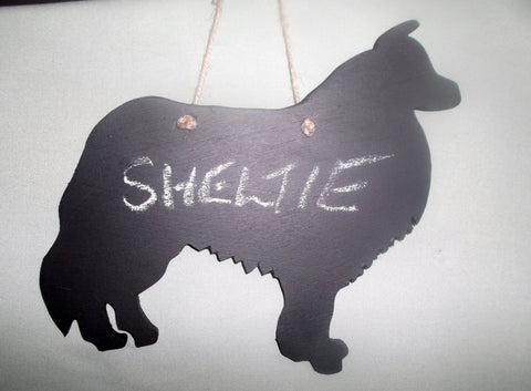 Sheltie Dog Shaped Black Chalkboard Christmas Birthday gift present pet supplies