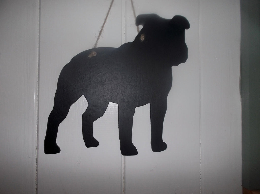 Staffordshire Bull Terrier Staffi Dog Shaped Black Chalkboard pet supplies Christmas gift - Tilly Bees