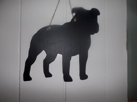 Staffordshire Bull Terrier Staffi Dog Shaped Black Chalkboard pet supplies Christmas gift