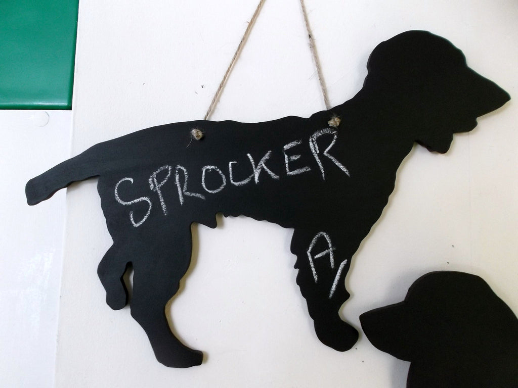 Sprocker Spaniel (a) Dog Shaped Black Chalkboard Christmas Birthday gift present pet supplies - Tilly Bees