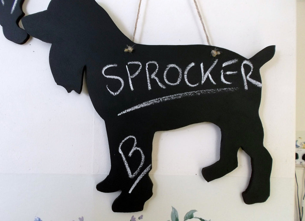 Sprocker Spaniel Dog Shaped Black Chalkboard Christmas Birthday gift present pet supplies - Tilly Bees