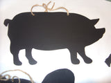 Cute PIG chalk board Farm animal & pet handmade blackboards any shape can be made to order - Tilly Bees