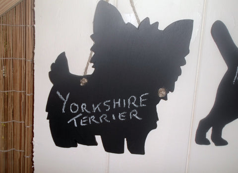 Yorkshire Terrier Dog Shaped Black Chalkboard Christmas Birthday gift present pet supplies