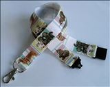 Long Haired Dachshund Dog patterned ribbon Daxie Weiner Dachs Lanyard it has a safety breakaway fastener with swivel lobster clasp lanyard id or whistle holder - Tilly Bees