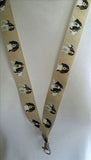 Springer Spaniel brown & white Dog patterned ribbon Lanyard it has a safety breakaway fastener with swivel lobster clasp lanyard id or whistle holder - Tilly Bees