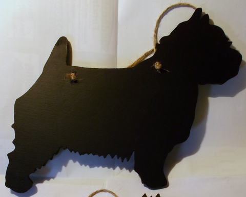 West Highland Terrier Westie Dog Shaped Black Chalkboard Christmas Birthday gift present pet supplies