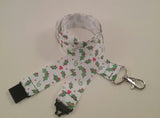 CHRISTMAS LANYARDS Holly or Reindeers ribbon safety breakaway lanyard id holder / whistle holder - Tilly Bees